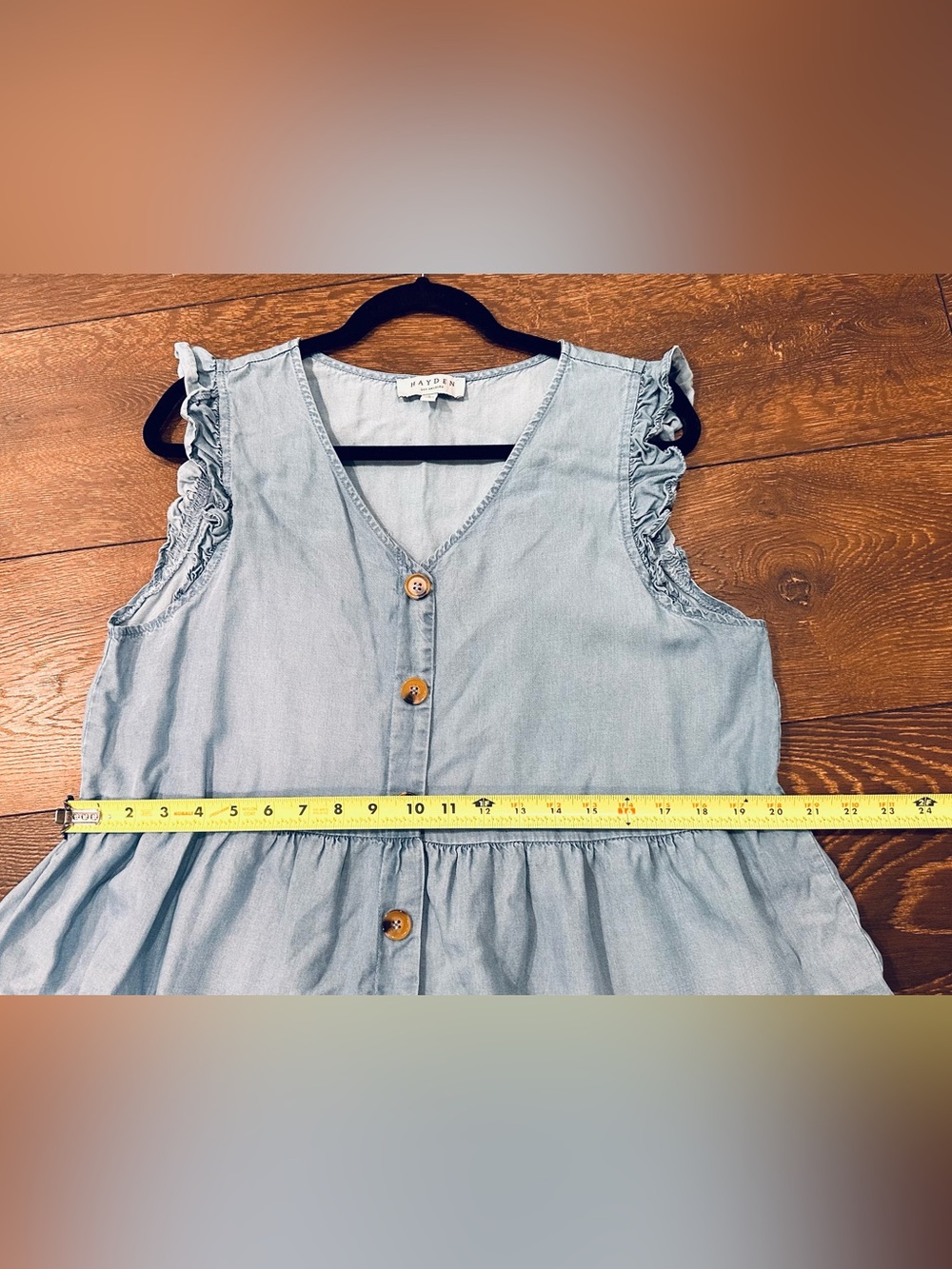 Hayden Light Blue Tiered Button-Front Midi Dress - Picture 9 of 10